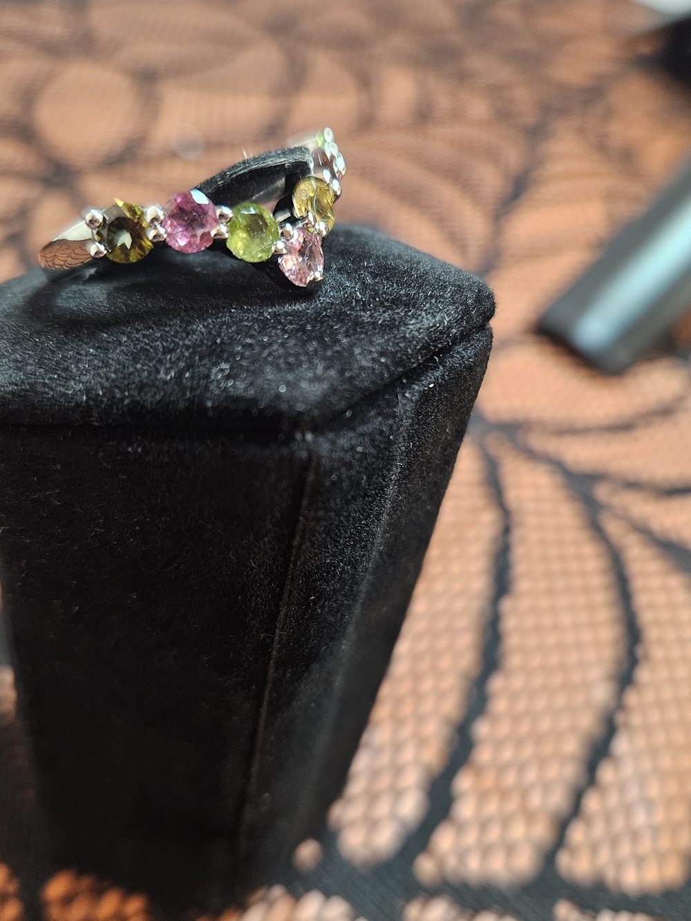 Multi-Colored Gemstone Ring SZ 10 - Picture 3 of 4